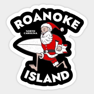 Roanoke Island, NC Christmas Vacationing Skiing Santa Sticker